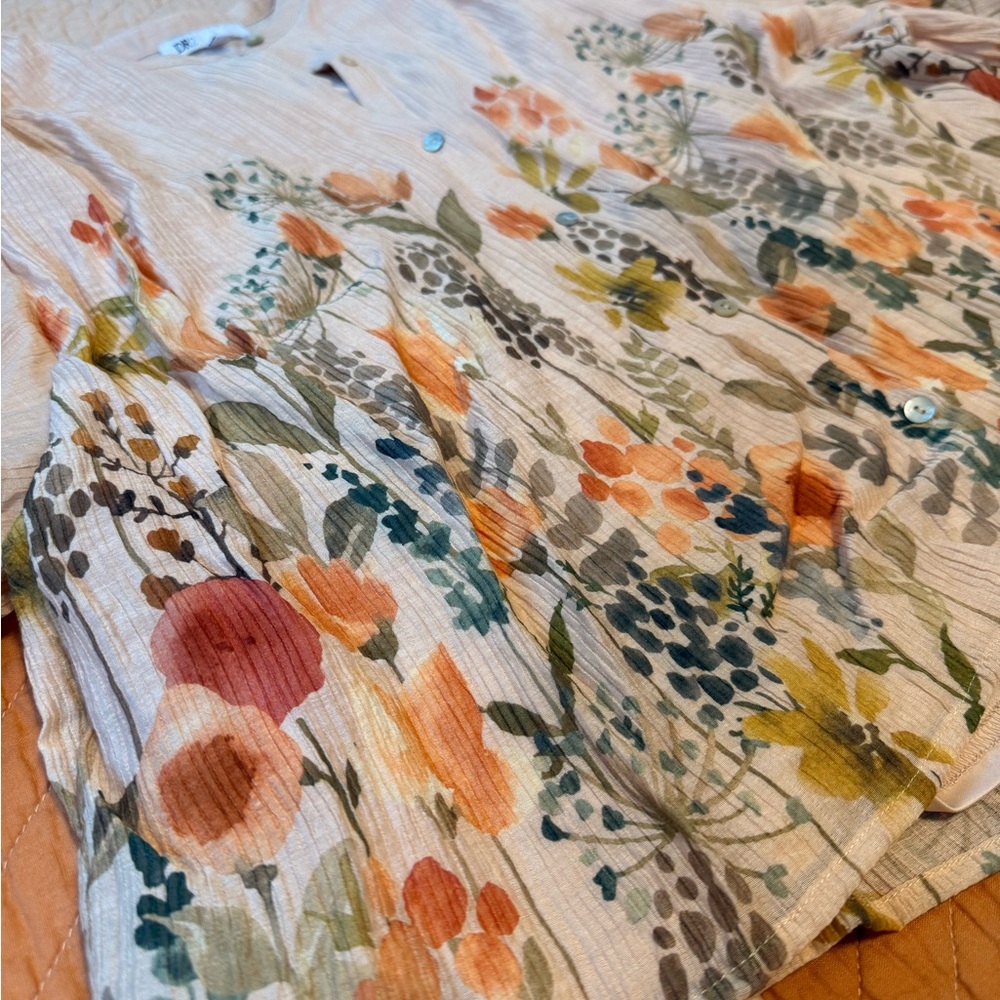 DR2 Peach Floral Women's Blouse